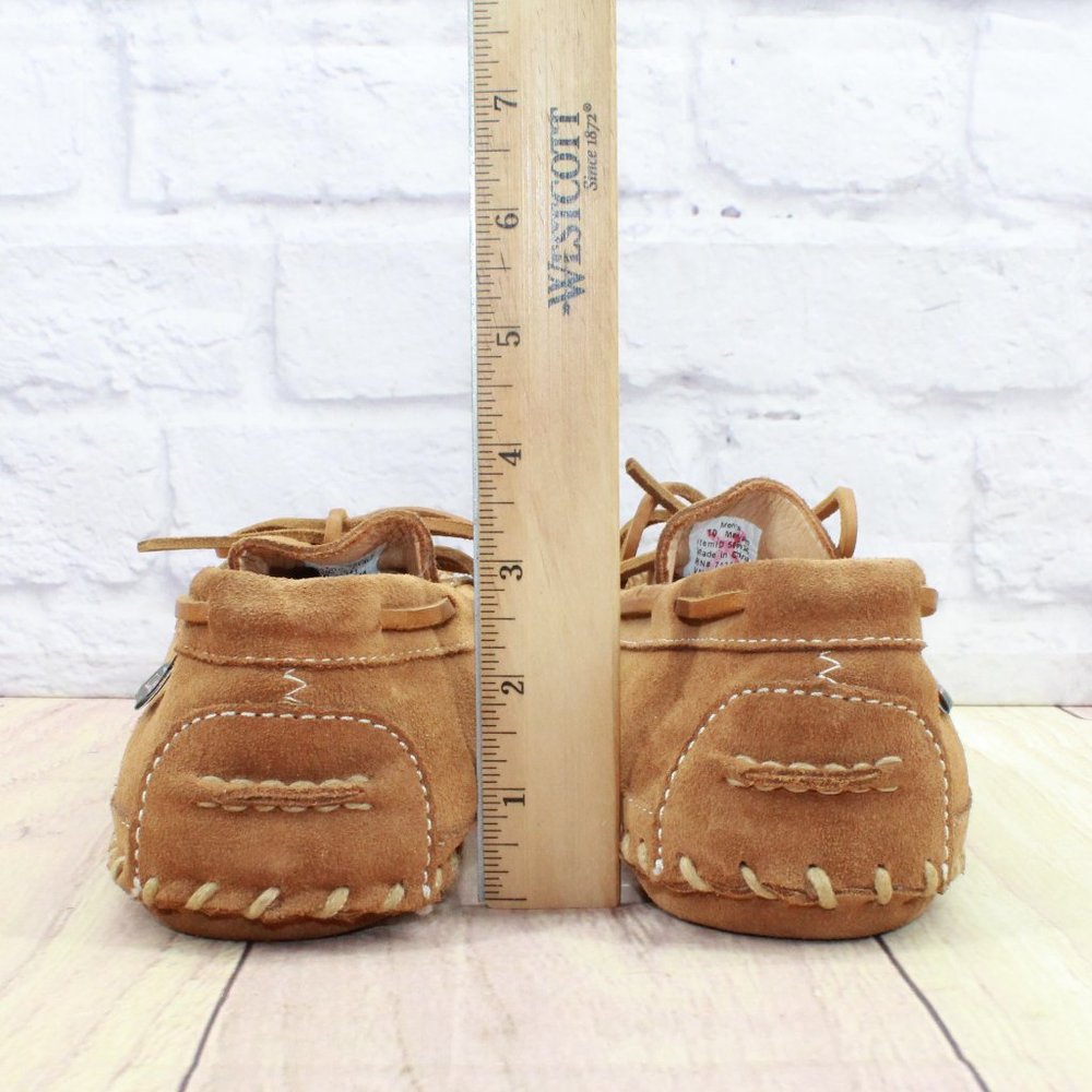 LL Bean Brown Suede Camp Moccasin Wicked Good Slippers Size 10 M - Picture 6 of 10